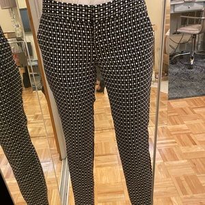 Express black and white gingham crop pant size 0